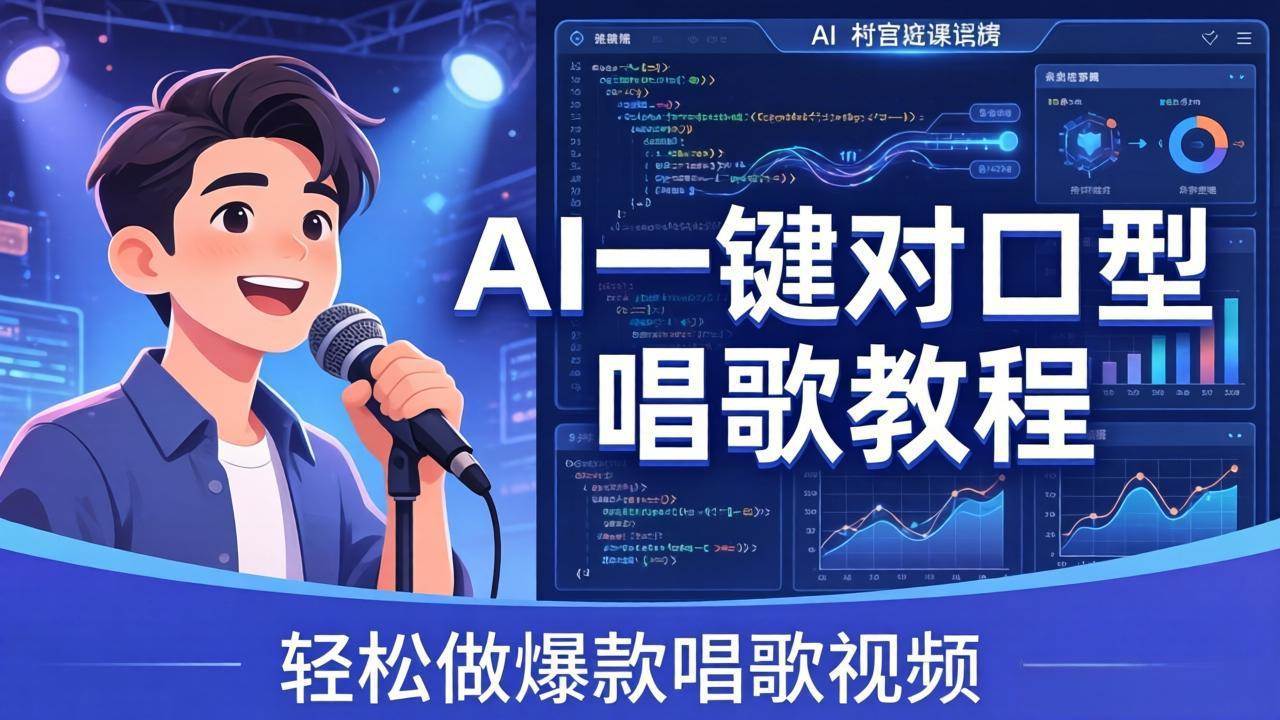 （18118期） AI一键对口型唱歌教程：零基础也能学，素材准备+模型训练+音色转换，轻松做爆款唱歌视频-柚子网创