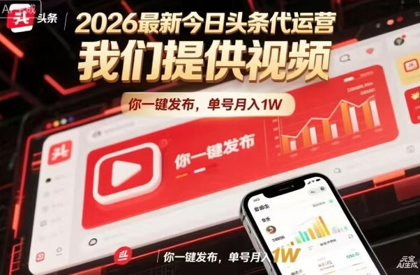 今日头条躺賺模式，你9我1，操作简单，一键发布，单机日入数百，长期合作【揭秘】-柚子网创