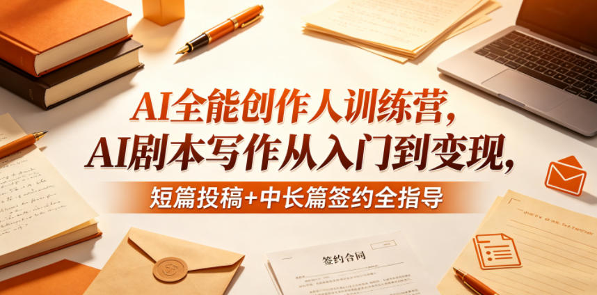 AI全能创作人训练营，AI剧本写作从入门到变现，短篇投稿+中长篇签约全指导-柚子网创