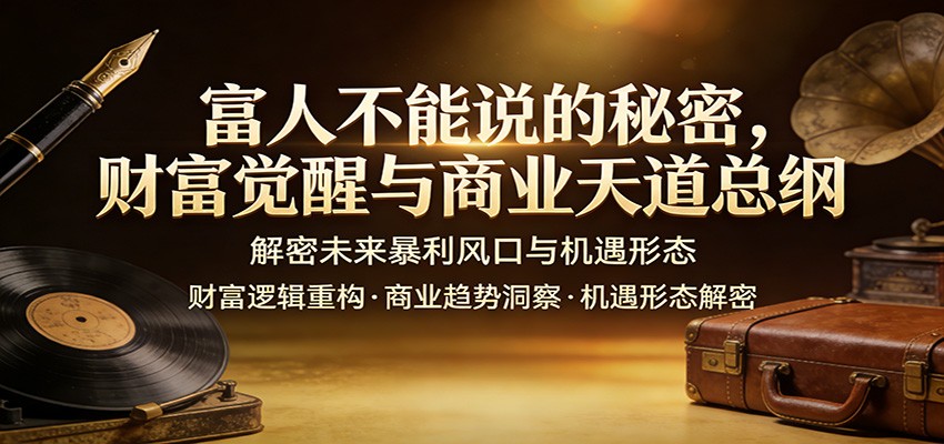 富人不能说的秘密，财富觉醒与商业天道总纲，解密未来暴利风口与机遇形态-柚子网创