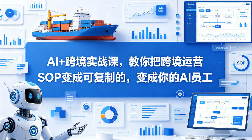 AI+跨境实战课，教你把跨境运营S0变成可复制的，变成你的AI员工-柚子网创