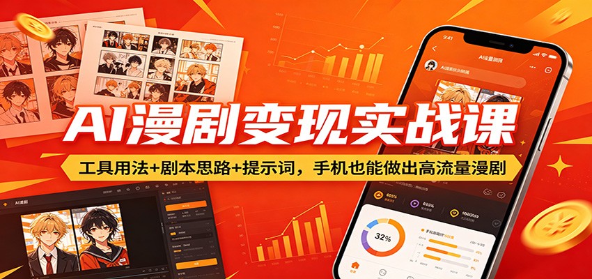AI漫剧变现实战课：工具用法+剧本思路+提示词，手机也能做出高流量漫剧-柚子网创