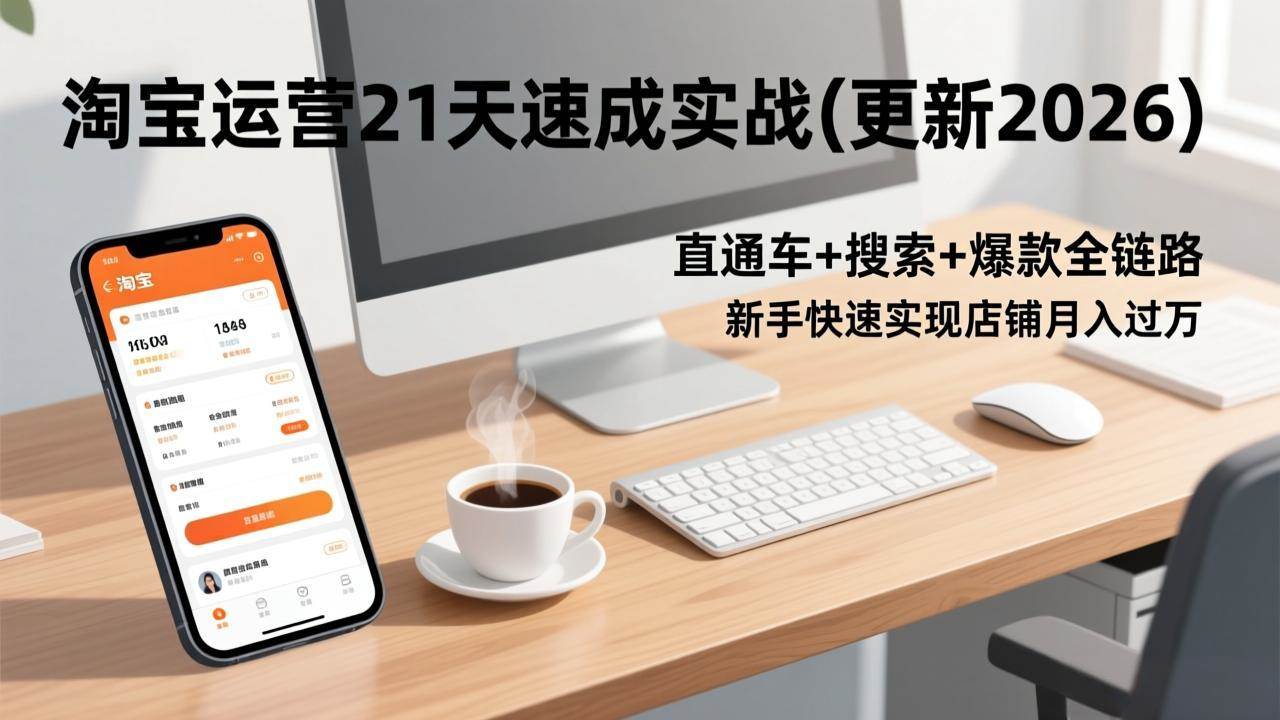 （17806期）淘宝运营21天速成实战(更新3月)，直通车+搜索+爆款全链路，新手快速实现店铺月入过万-柚子网创