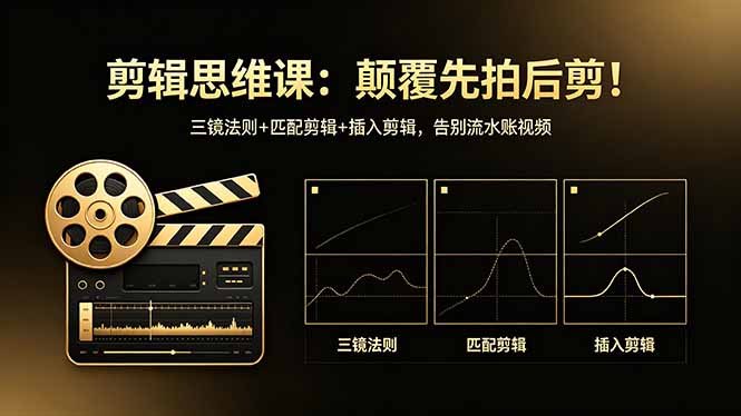 剪辑思维课：颠覆先拍后剪！三镜法则+匹配剪辑+插入剪辑，告别流水账视频-柚子网创