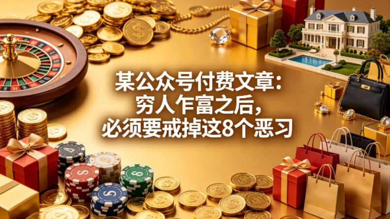 某公众号付费文章：穷人乍富之后，必须要戒掉这8个恶习-柚子网创