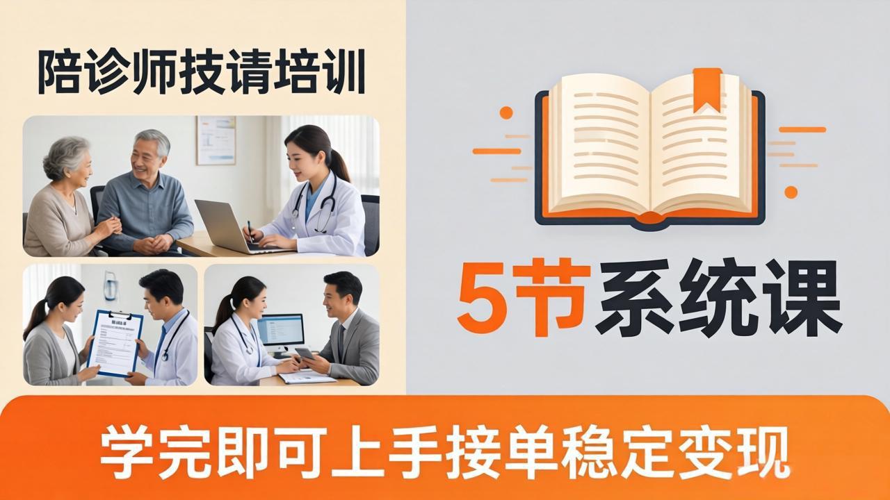 想做陪诊师不知从何下手？5节系统课教你掌握核心技能，学完即可上手接单稳定变现-柚子网创