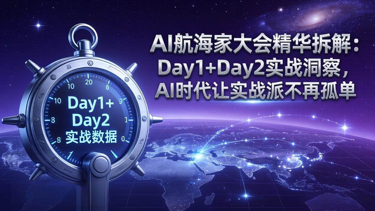 （17867期）AI航海家大会精华拆解：Day1+Day2实战洞察，AI时代让实战派不再孤单-柚子网创