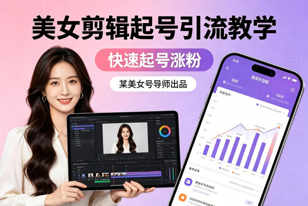 某美女号导师出品：美女剪辑起号引流教学，快速起号涨粉-柚子网创