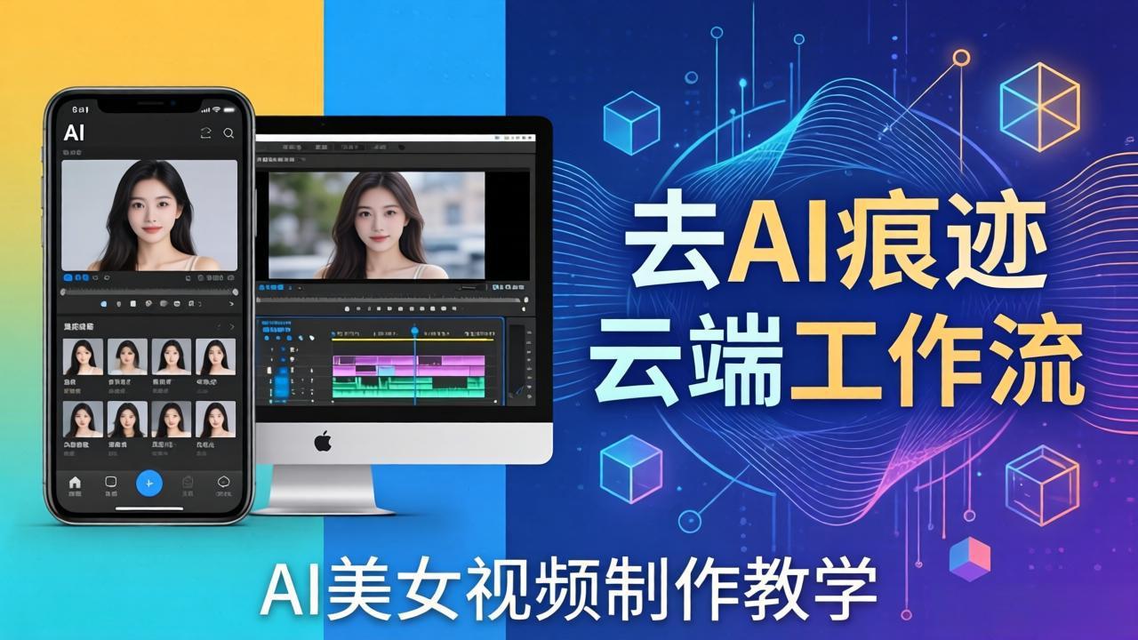 AI美女视频制作教学：去AI痕迹，云端工作流出图，手机电脑均可，不需要配置-柚子网创