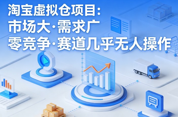 淘宝虚拟仓项目，市场大，需求广，零竞争，赛道几乎没人操作(更新0410)-柚子网创