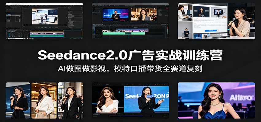 Seedance2.0广告实战训练营：AI做图做影视，模特口播带货全赛道复刻-柚子网创