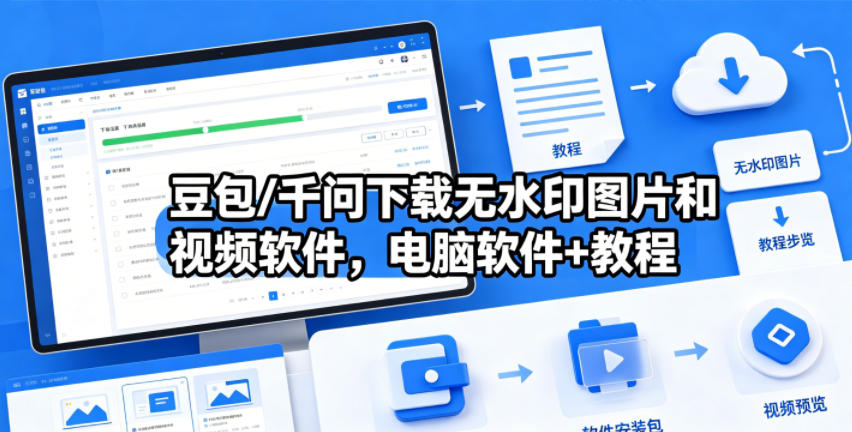 豆包/千问下载无水印图片和视频软件，电脑软件+教程-柚子网创