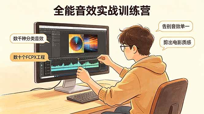 （18287期）全能音效实战训练营：数千种分类音效+数十个FCPX工程，告别音效单一，剪出电影质感-柚子网创