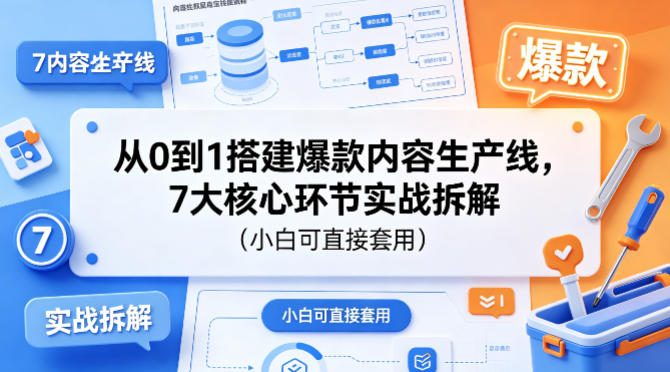 从0到1搭建爆款内容生产线，7大核心环节实战拆解(小白可直接套用)-柚子网创
