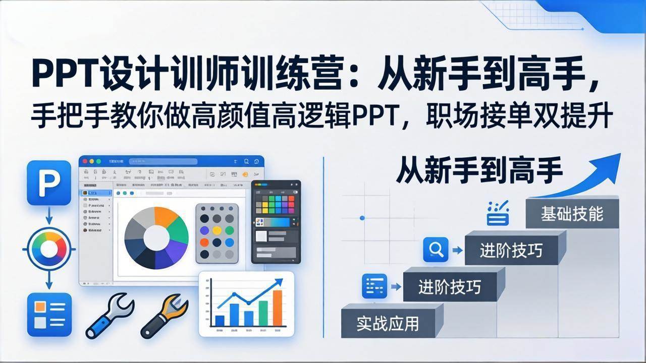 （17886期）PPT设计训师训练营：从新手到高手，手把手教你做高颜值高逻辑PPT，职场接单双提升-柚子网创