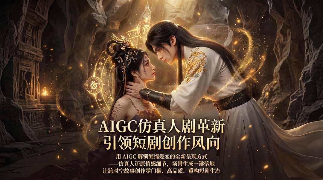 AIGC 仿真人短剧创作革新，解锁仙侠爱恋全新呈现，一键出高质场景，零门槛打造爆款剧集-柚子网创