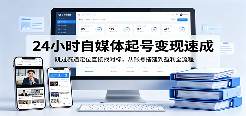 24小时自媒体起号变现速成，跳过赛道定位直接找对标，从账号搭建到盈利全流程-柚子网创