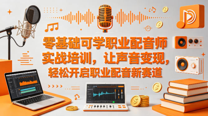 零基础可学职业配音师实战培训，让声音变现，轻松开启职业配音新赛道-柚子网创