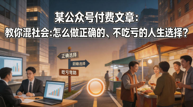 某公众号付费文章：教你混社会：怎么做正确的、不吃亏的人生选择？-柚子网创