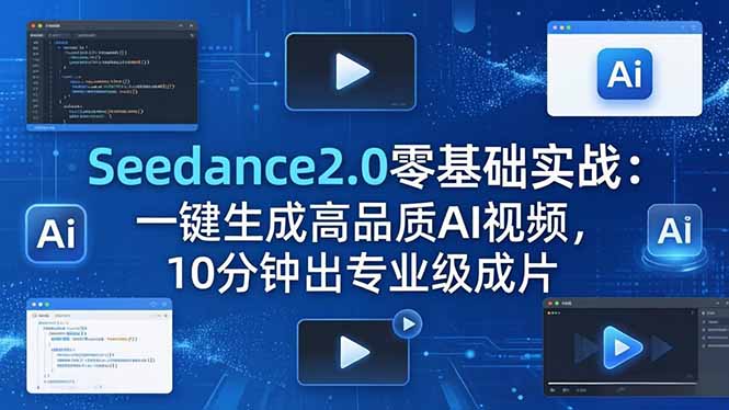 Seedance2.0零基础实战：一键生成高品质AI视频，10分钟出专业级成片-柚子网创