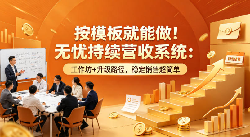 按模板就能做！无忧持续营收系统：工作坊+升级路径，稳定销售超简单【原创双语字幕】-柚子网创