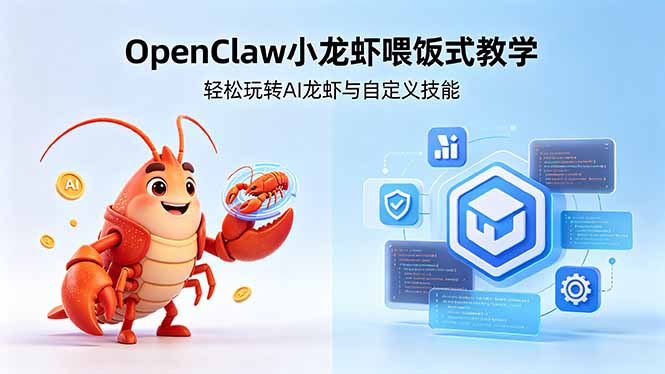 不用懂技术！OpenClaw小龙虾喂饭式教学，轻松玩转AI龙虾与自定义技能-柚子网创