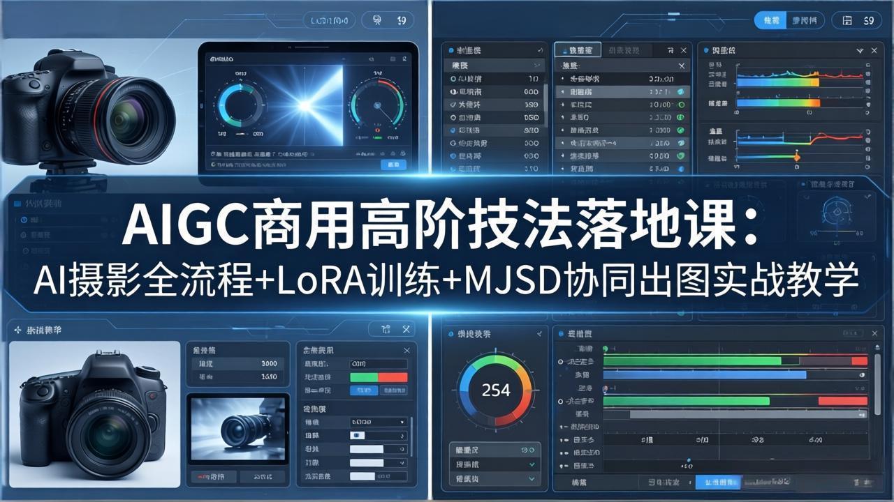 AIGC商用高阶技法落地课：AI摄影全流程+LoRA训练+MJSD协同出图实战教学-柚子网创