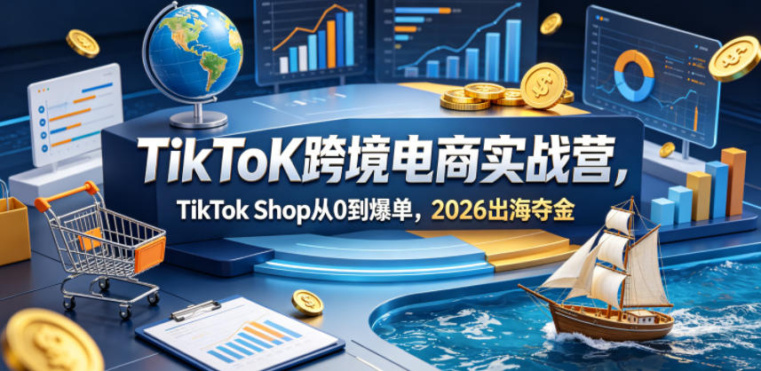TikToK跨境电商实战营，TikTok Shop从0到爆单，2026出海夺金-柚子网创