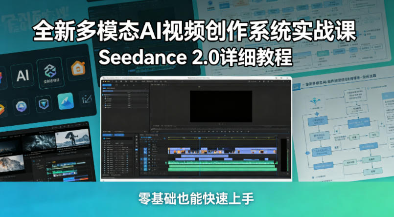 全新多模态AI视频创作系统实战课，Seedance 2.0详细教程，零基础也能快速上手-柚子网创