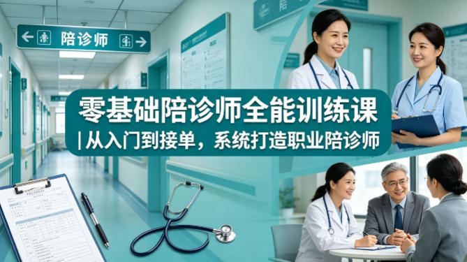 零基础陪诊师全能训练课｜从入门到接单，系统打造职业陪诊师-柚子网创