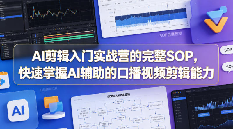 AI剪辑入门实战营的完整SOP，快速掌握AI辅助的口播视频剪辑能力-柚子网创