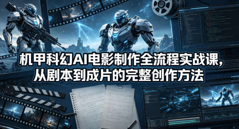 机甲科幻AI电影制作全流程实战课，从剧本到成片的完整创作方法-柚子网创