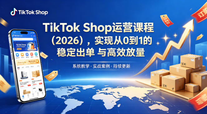 TikTok Shop运营课程（2026），实现从0到1的稳定出单与高效放量-柚子网创