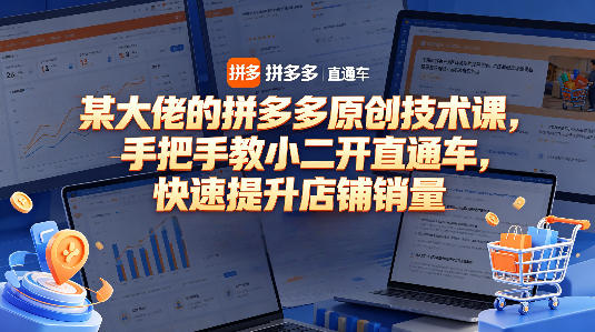 某大佬的拼多多原创技术课，手把手教小二开直通车，快速提升店铺销量-柚子网创