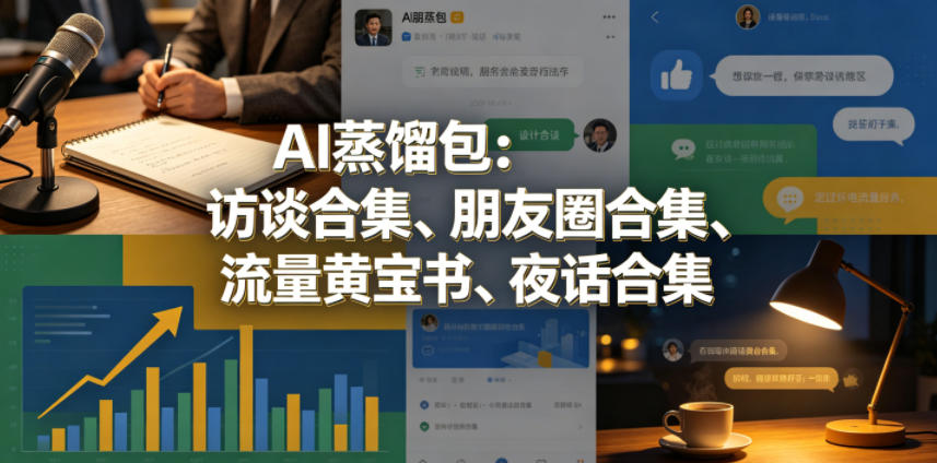 AI蒸馏包：访谈合集、朋友圈合集、流量黄宝书、夜话合集【文档】-柚子网创
