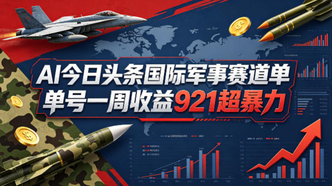 AI今日头条国际军事赛道，单号一周收益921，超暴力-柚子网创