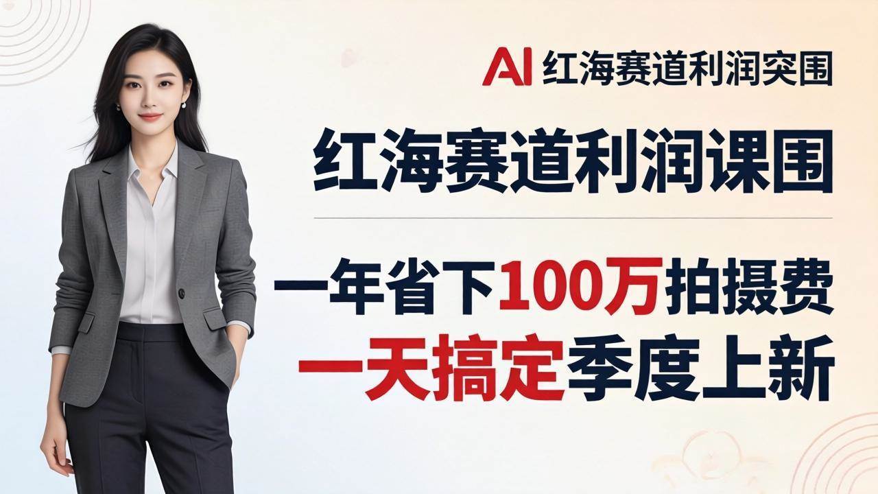 （17884期）服装老板AI模特图课：一年省下100万拍摄费，一天搞定季度上新，红海赛道利润突围-柚子网创