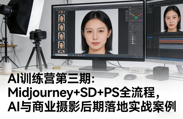AI训练营第三期：Midjourney+SD+PS全流程，AI与商业摄影后期落地实战案例-柚子网创