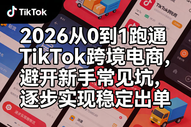 2026从0到1跑通TikTok跨境电商，避开新手常见坑，逐步实现稳定出单-柚子网创