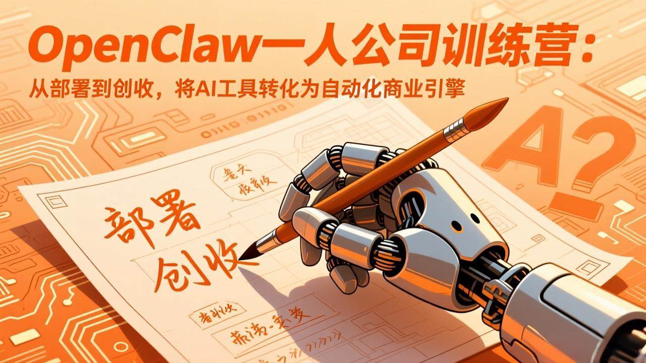（17540期）OpenClaw一人公司训练营：从部署到创收，将AI工具转化为自动化商业引擎-柚子网创