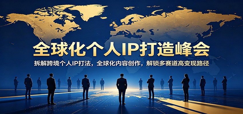 全球化个人IP打造峰会：拆解跨境个人IP打法，全球化内容创作，解锁多赛道高变现路径-柚子网创