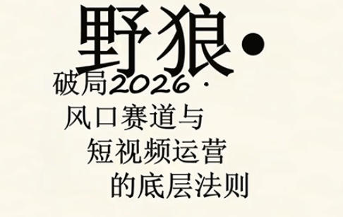 野狼团队·多平台实操运营课，覆盖AI口播、服装、好物、漫剪等热门玩法(更新4月29日)-柚子网创