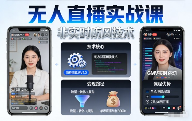 宝子哥无人直播实战课，非实时防风技术，聚焦抖音快手等平台直播带货，轻松开启直播变现之路（更新2026年5月02日）-柚子网创