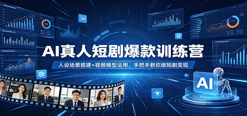 AI真人短剧爆款训练营：人设场景搭建+视频模型运用，手把手教你做短剧变现-柚子网创