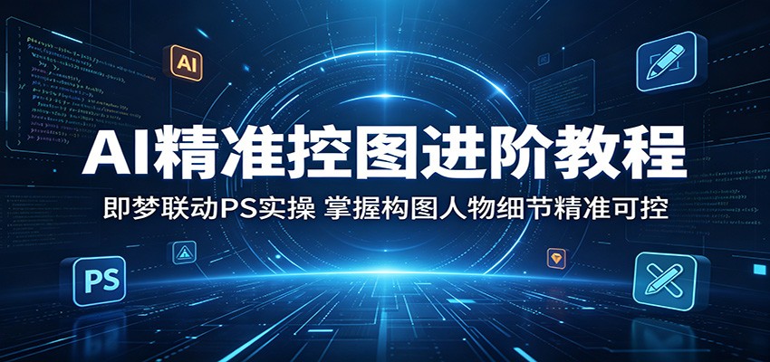 AI精准控图进阶教程：即梦联动PS实操，掌握构图人物细节精准可控-柚子网创