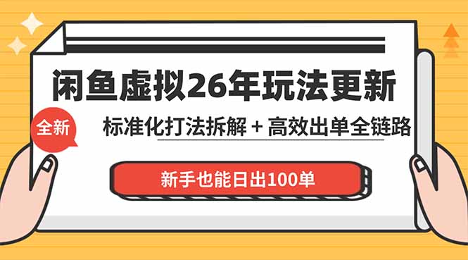 闲鱼虚拟从0到1系统化运营课程：标准化打法拆解 + 高效出单全链路教学，新手也能日出100单-柚子网创