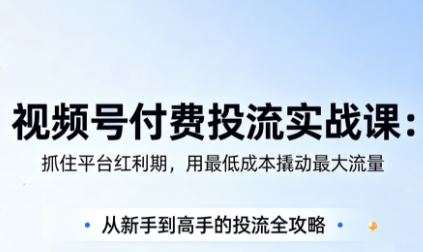 渔财老师·视频号付费投流实战课(更新5月)-柚子网创