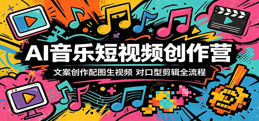 AI音乐短视频创作营：文案创作配图生视频，对口型剪辑全流程-柚子网创