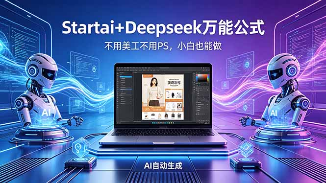 AI自动做电商详情页：Startai+Deepseek万能公式，不用美工不用PS，小白也能做-柚子网创