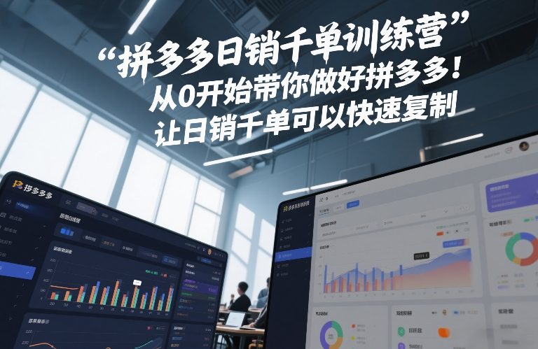 拼多多日销千单训练营，从0开始带你做好拼多多，让日销千单可以快速复制(更新26年4月)-柚子网创